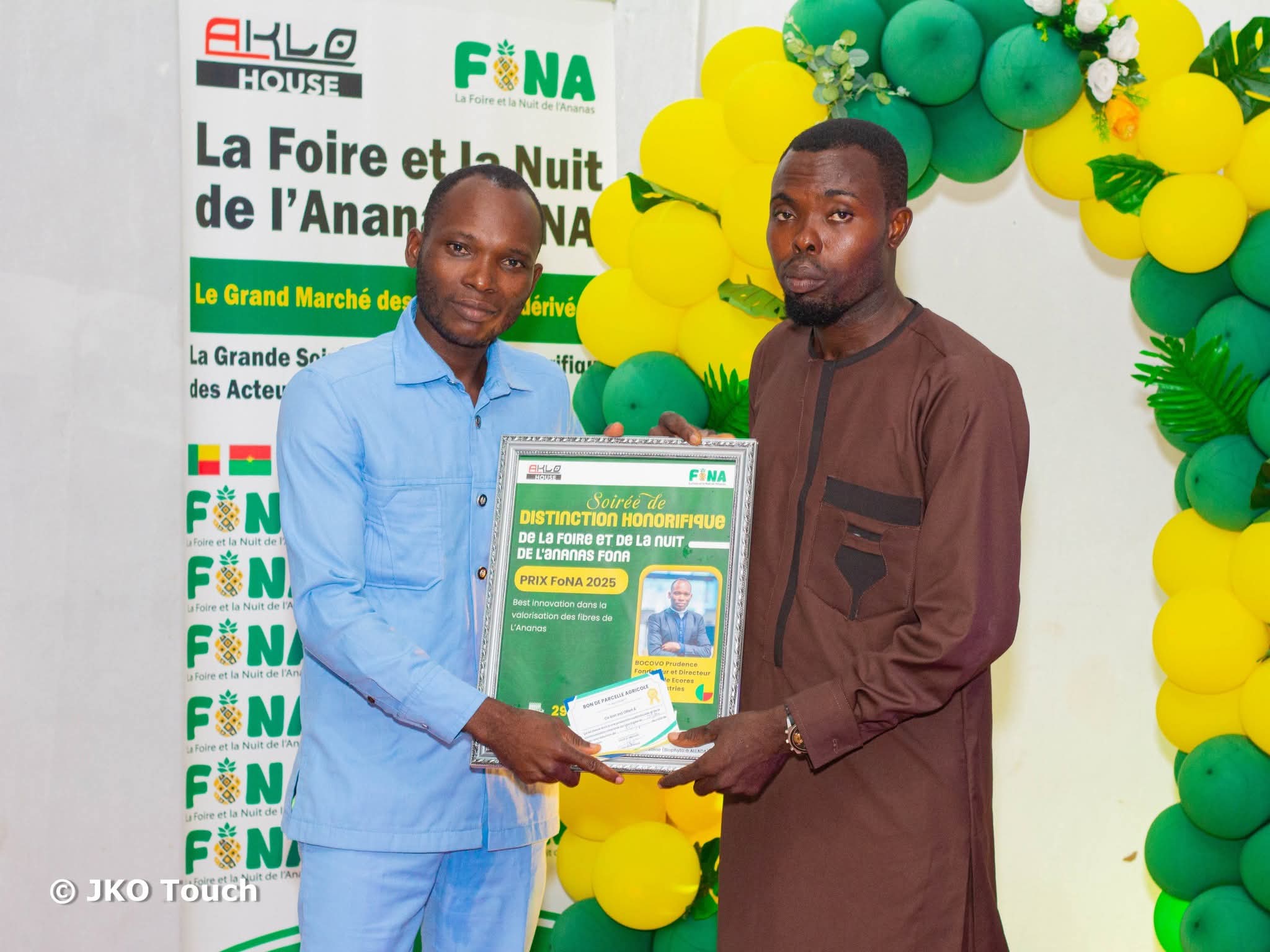 Lauréat du Prix FONA 2025 « Meilleure Innovation dans la Valorisation des Feuilles d’ananas » Foire et Nuit de l&rsquo;Ananas , Allada, Bénin